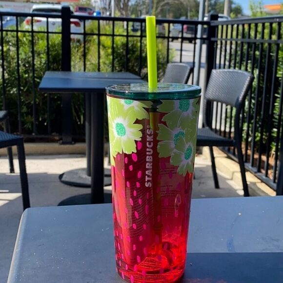 🍓Starbucks Limited Edition Strawberry Blossom Cold Cup NWOT Tumbler Glass - Picture 2 of 5